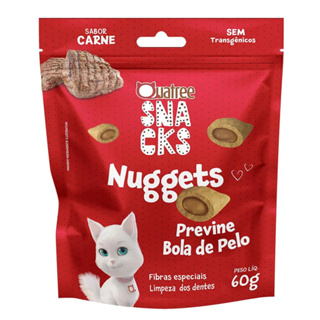 Petisco Snack Quatree Gato Nuggets Carne Bola de Pelo 60 gr em Oferta na Shopee