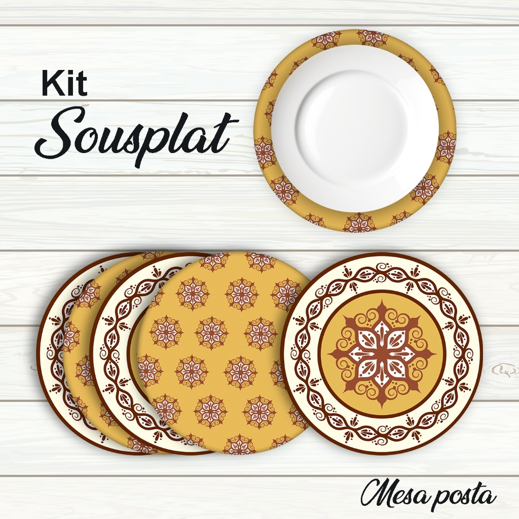 Capa De Sousplat Étnico Mandala 35cm  I Sousplat Souplat Soupla Suplat Mesa Jogo Americano - R02