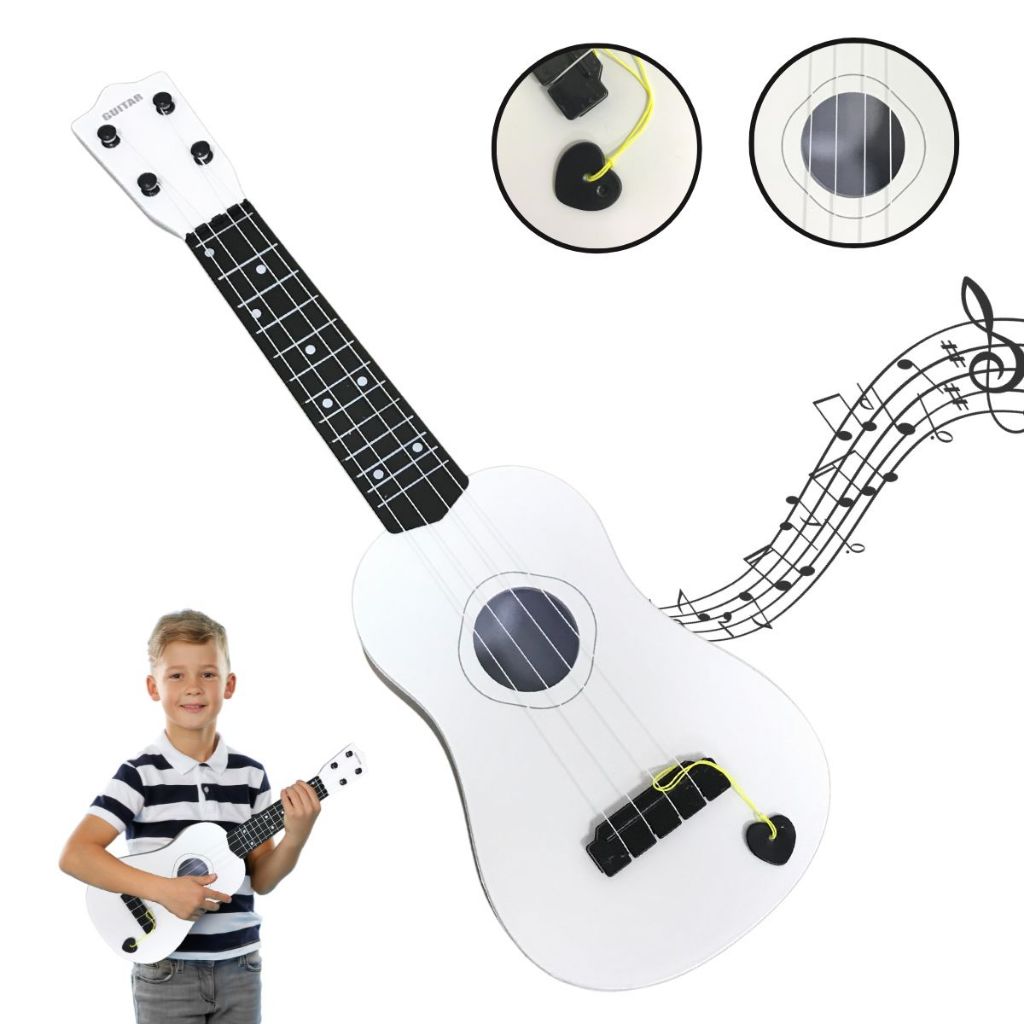 Ukulele Infantil, 57 cm, Cordas de Aço, Branco