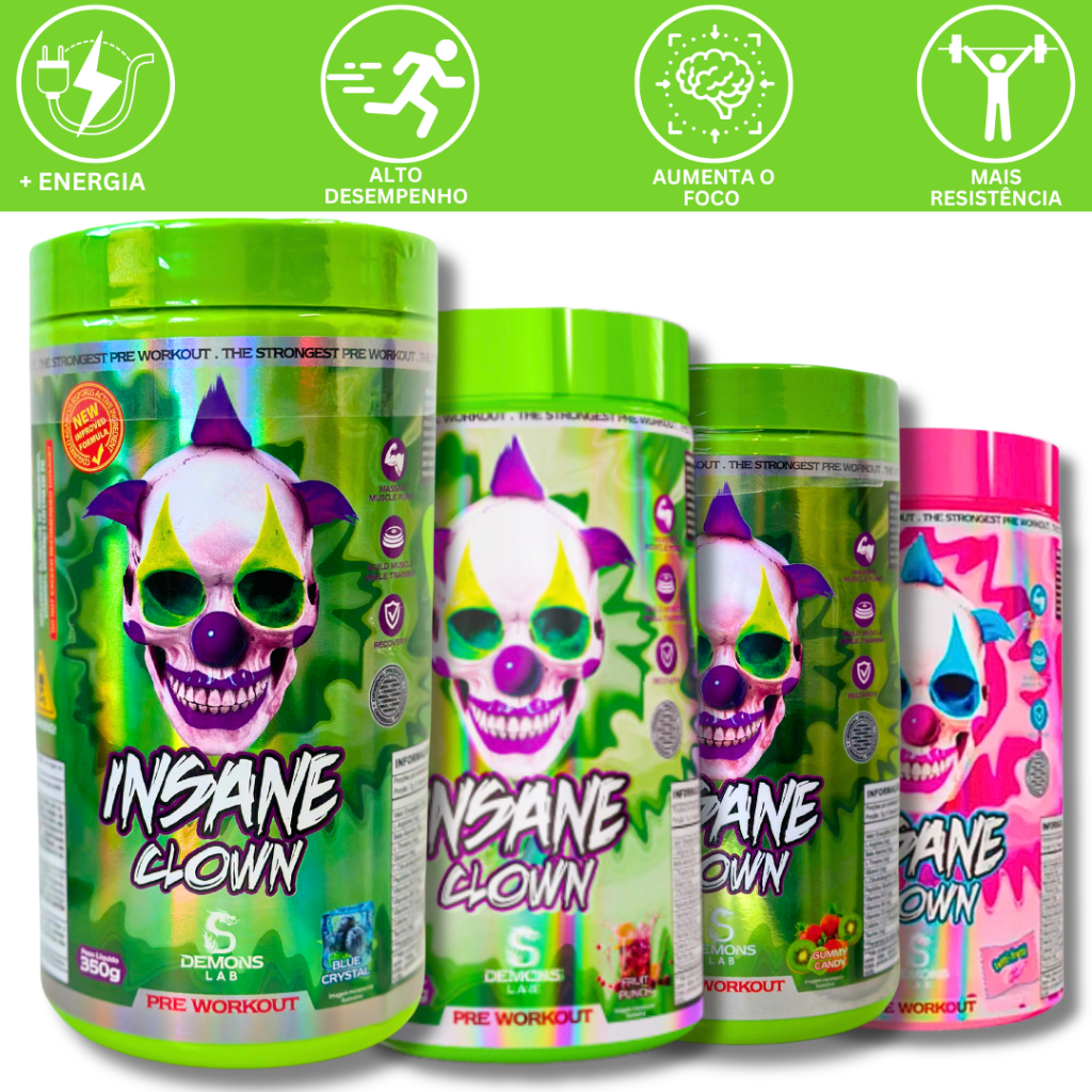 PRÉ TREINO INSANE CLOWN 350G - DEMONS LAB