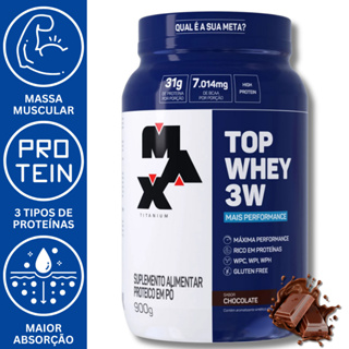 TOP WHEY 3W MAIS PERFORMANCE 900G -  M.A.X em Oferta na Shopee