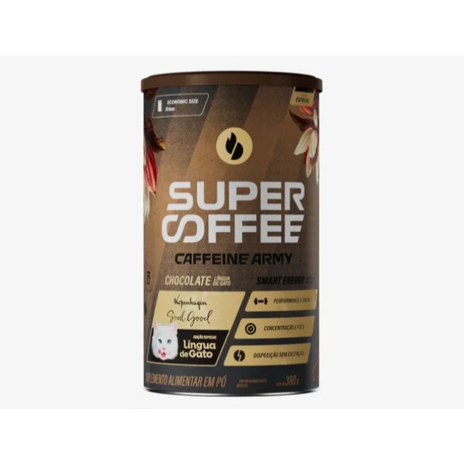 SuperCoffee Chocolate Língua de Gato 380g – Bebida Funcional com Café, TCM e Vitaminas em Oferta na Shopee