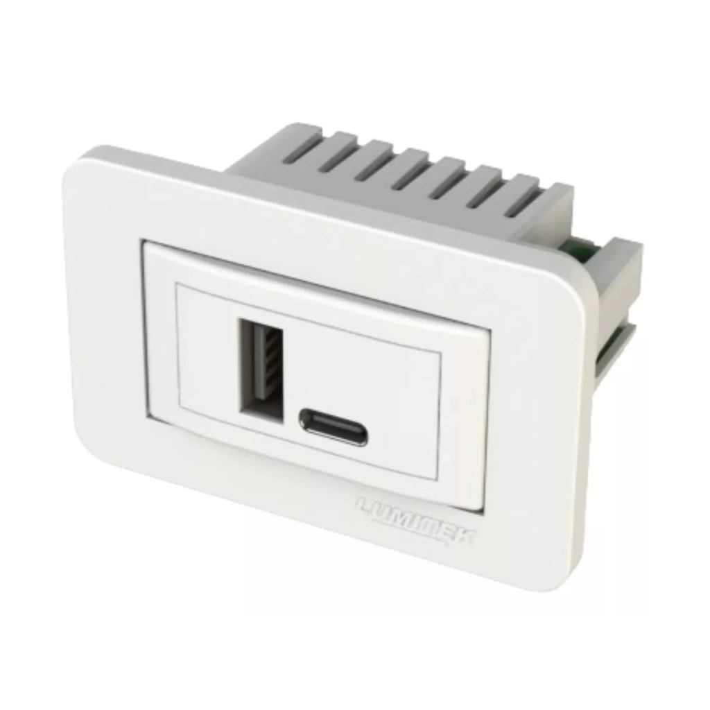 Tomada USB 2 Portas A+C 5V 2A para Parede com Instalação Prática e Acabamento Premium em Oferta na Shopee