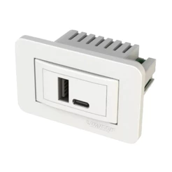 Tomada USB 2 Portas A+C 5V 2A para Parede com Instalação Prática e Acabamento Premium