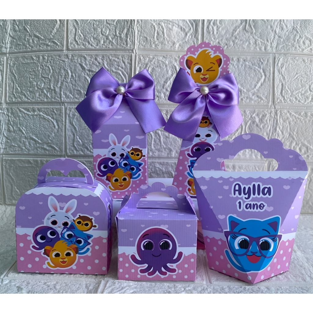 Kit Festa Bolofofos Menina Personalizados  Lembrancinhas Caixinhas para Festa PEGUE E MONTE