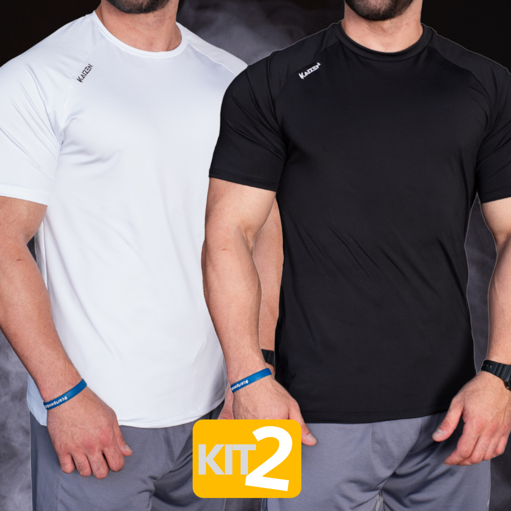 kit 2 Camisetas masculina De Treino Raglan Dryfit Alta Elasticidade