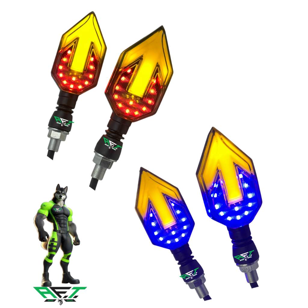 SETA PISCA DE LED SEQUENCIAL FLECHA AZUL OU VERMELHO UNIVERSAL MOTOS TITAN, FAN, TWISTER, FAZER em Oferta na Shopee