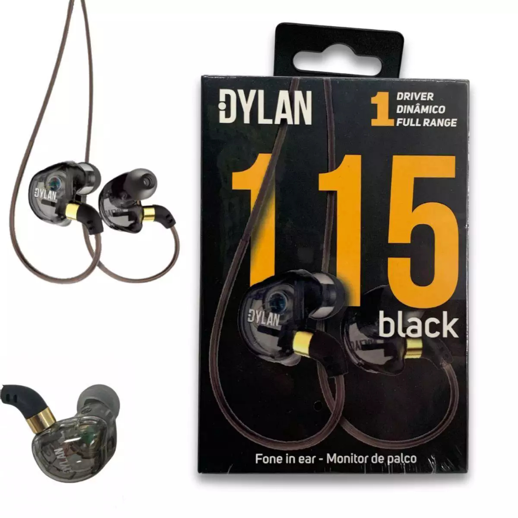 Fone de Ouvido Dylan In Ear 1 Driver - Monitor de Palco Cor Preto - DE-115 em Oferta na Shopee