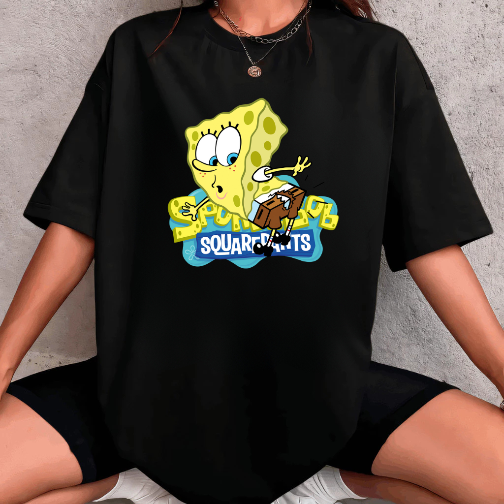 Camisa Camiseta Estilo Streetwear Oversized Premium Lançamento Confortável 100% Algodão Bob Esponja