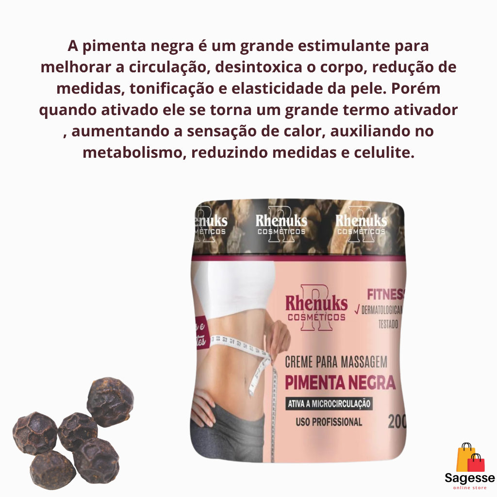 Kit 2 Firmador Bum Bum + 1 Creme para Massagem Pimenta Negra - Rhenuks — imagem 2 de 2