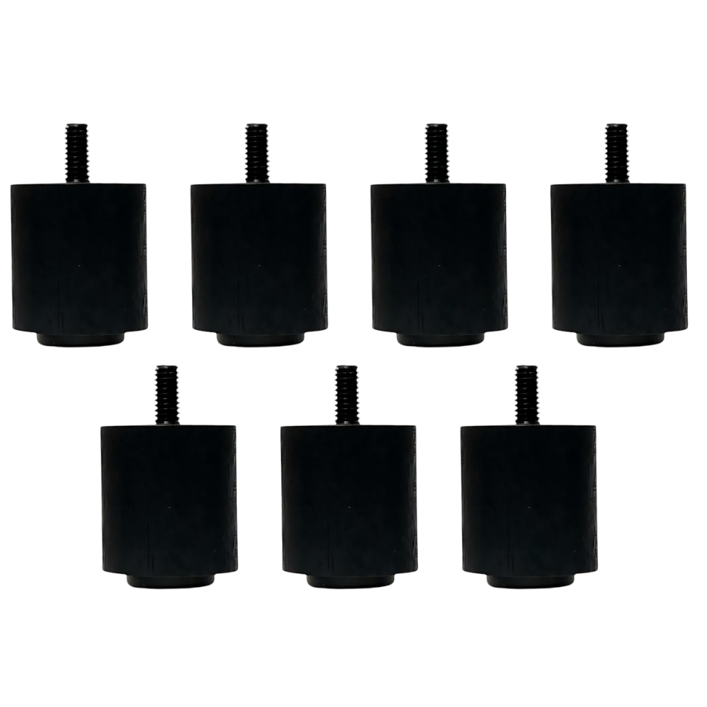 Kit de 7 pés para cama Box de 4 cm altura madeira cor preto em Oferta na Shopee