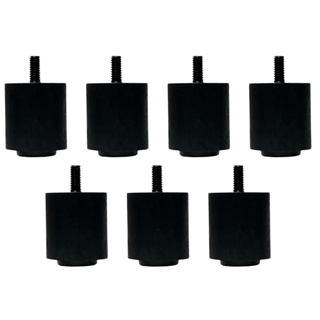 Kit de 7 pés para cama Box de 4 cm altura madeira cor preto em Oferta na Shopee