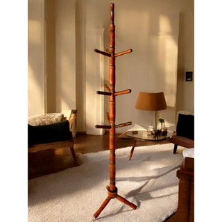 Cabideiro de Madeira Envernizado Chao Mancebo Decoração Cozinha Arara De Roupas 10 Ganchos Bolseiro em Oferta na Shopee