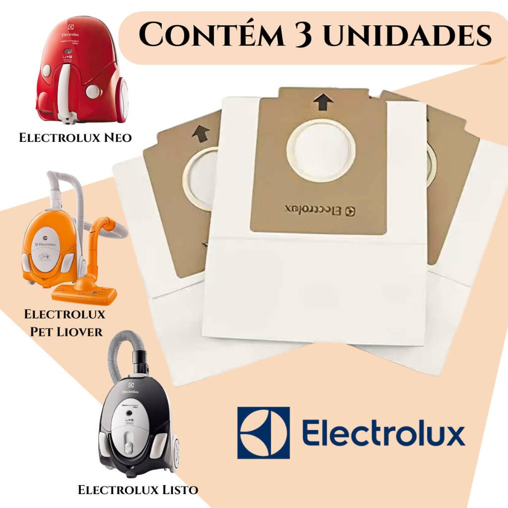 Saco Descartavel para Aspirador De Pó Compatível Com Electrolux - Modelos Neo, Listo e Pet Lover