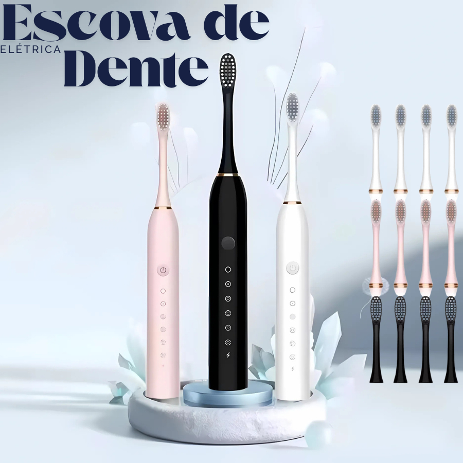 Escova De Dentes Elétrica Com Cabeça Substituivel inteligente Ultrassônico À Prova D