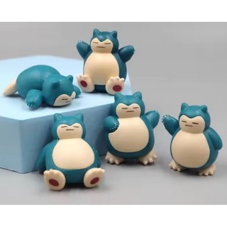 5 miniaturas Pokemon Snorlax Miniatura Bonecos Anime Figura Colecionável
