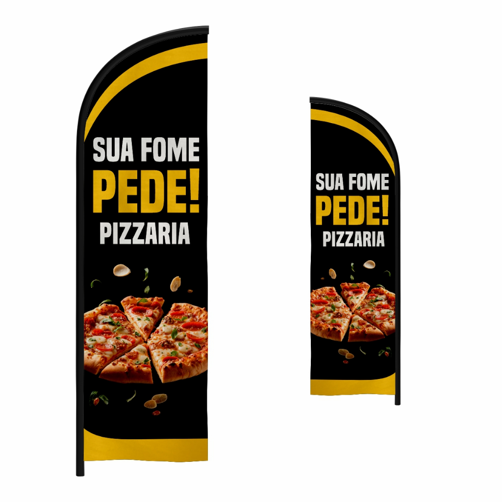 Wind Banner Pizzaria 2 Metros Dupla Face Apenas Tecido em Oferta na Shopee