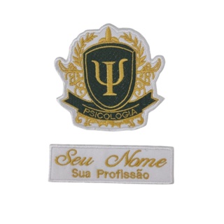 Patch psicologia Arabesco - kit nome + logo para seu jaleco em Oferta na Shopee
