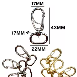 Fecho Mosquetão 43mm – Kit com 5, 10, 20, 30, 40 ou 50 Unidades!