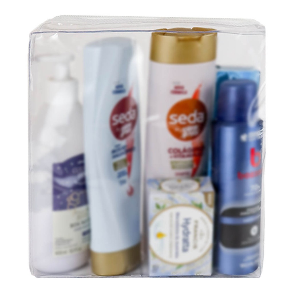 Necessarie Plástica PVC Cristal Transparente Imperméavel para Shampoo Sabonete Pasta de Dente Pente