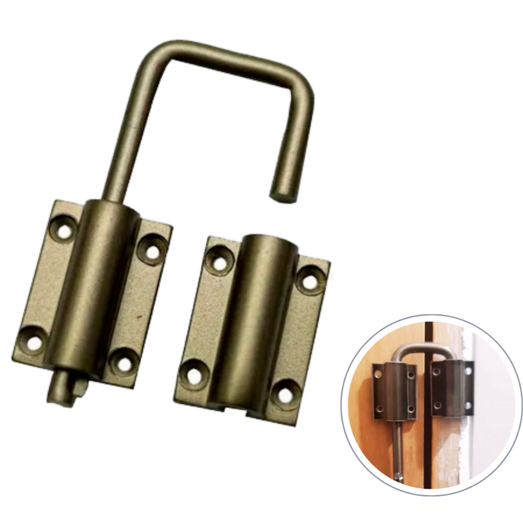 Trinco para porta camarão de madeira cor bronze trinco em alumínio 1Pç em Oferta na Shopee