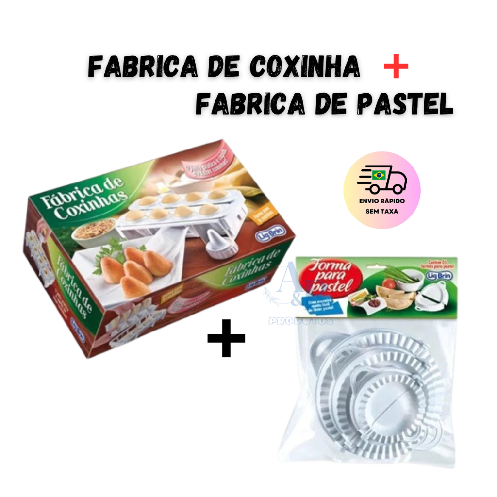 Fábrica de Coxinha + Forma de Pastel Modelador Forma de 8 Coxinhas Praticidade na Cozinha