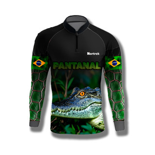 Camiseta Nortrek Pantanal Jacaré Proteção Solar UV50 Dry Fit Premium