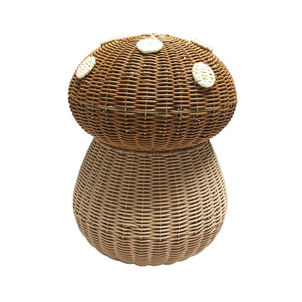 cesto organizador 28cm com tampa cogumelo de corda - Oikos