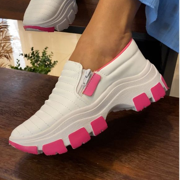 Ténis Feminino Slip On Casual Confortável Versátil