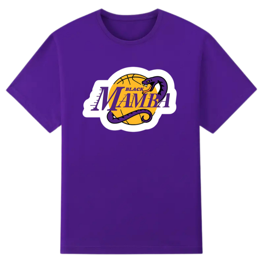 Camisa Casual - Estampa " Black Mamba - Kobe Bryant " Basquete - 100% Algodão Fio 30.1 - Camiseta Premium Alta qualidade