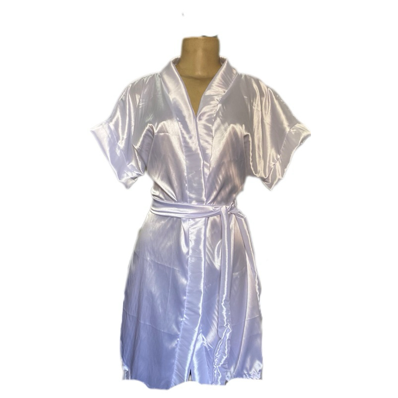 Robe/Ropão de cetim SEM BORDADO - liso em Oferta na Shopee