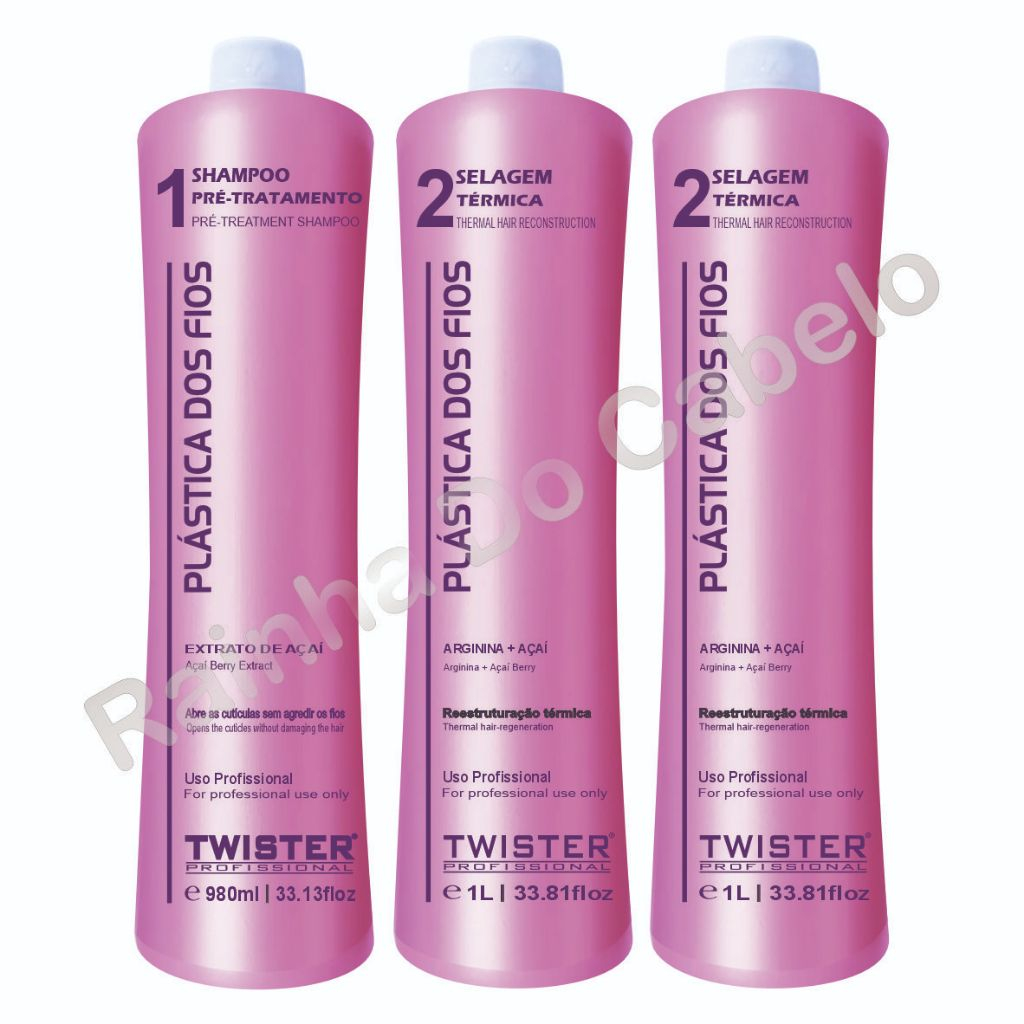 Kit Selagem dos Fios 1X Passo 1 + 2X Passo 2 Ativo Reconstrutor use e transfome seus cabelos Rosa