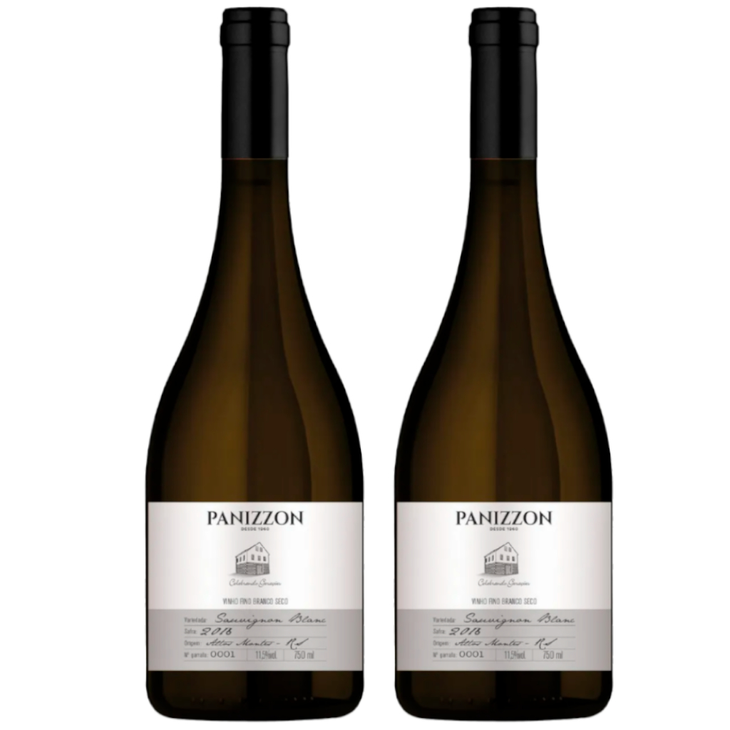 Kit 02 Unidades Vinho Braco Seco Fino Panizzon Sauvgnion Blanc  750ml em Oferta na Shopee