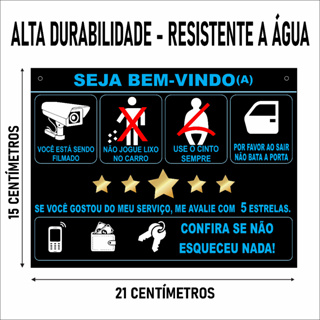 Placa Informativas para Passageiros de  Motorista de Aplicativo em Oferta na Shopee