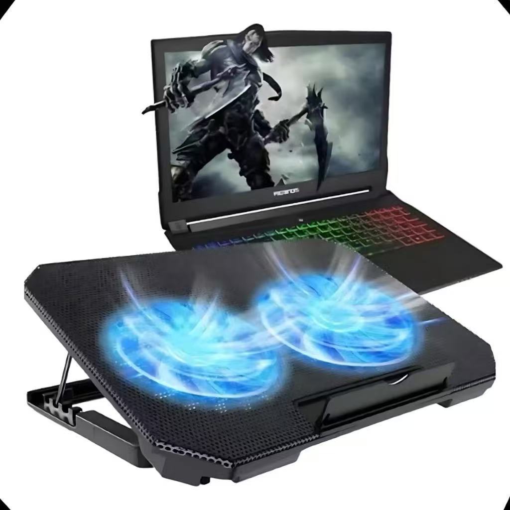 Suporte Base Refrigerada 2 Coolers Resfriar Notebook Ventilação Silenciosa Ajustável Até 17 Pol Usb em Oferta na Shopee