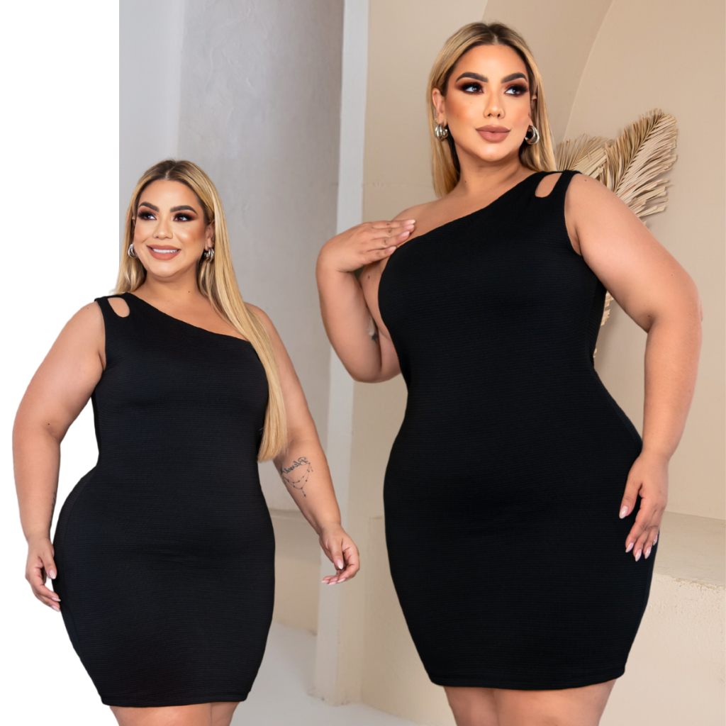 Vestido Tubinho Plus Size Feminino Forro duplo no busto Tecido Premium Do GG AO G4