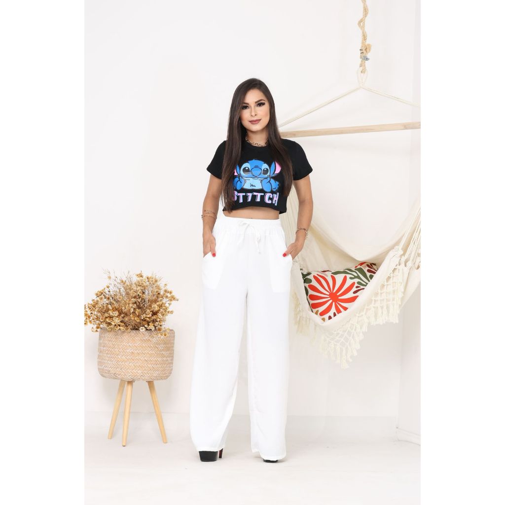 CALÇA PANTALONA DUNA COM BOLSO