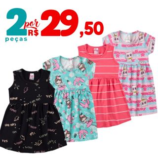 Kit 2 peças Vestido Infantil Menina Verão em Oferta na Shopee