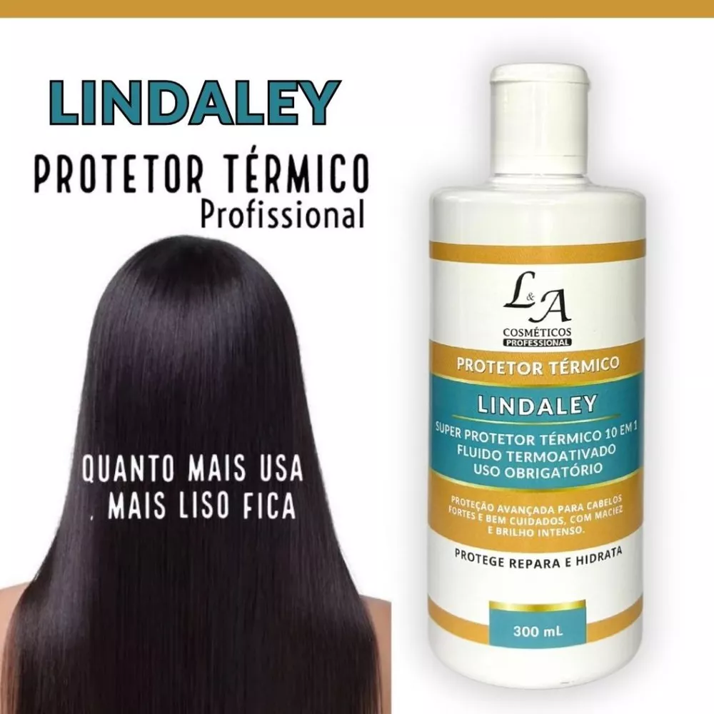 Defrizante Protetor Térmico Profissional Lindaley 18 em 1 Liso perfeito Uso obrigatorio 300g