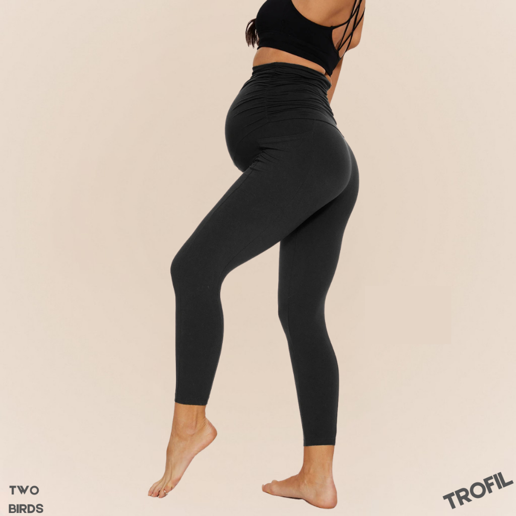 Calça legging gestante roupa maternidade alto conforto sustentação barriga alto calça para grávida em Oferta na Shopee