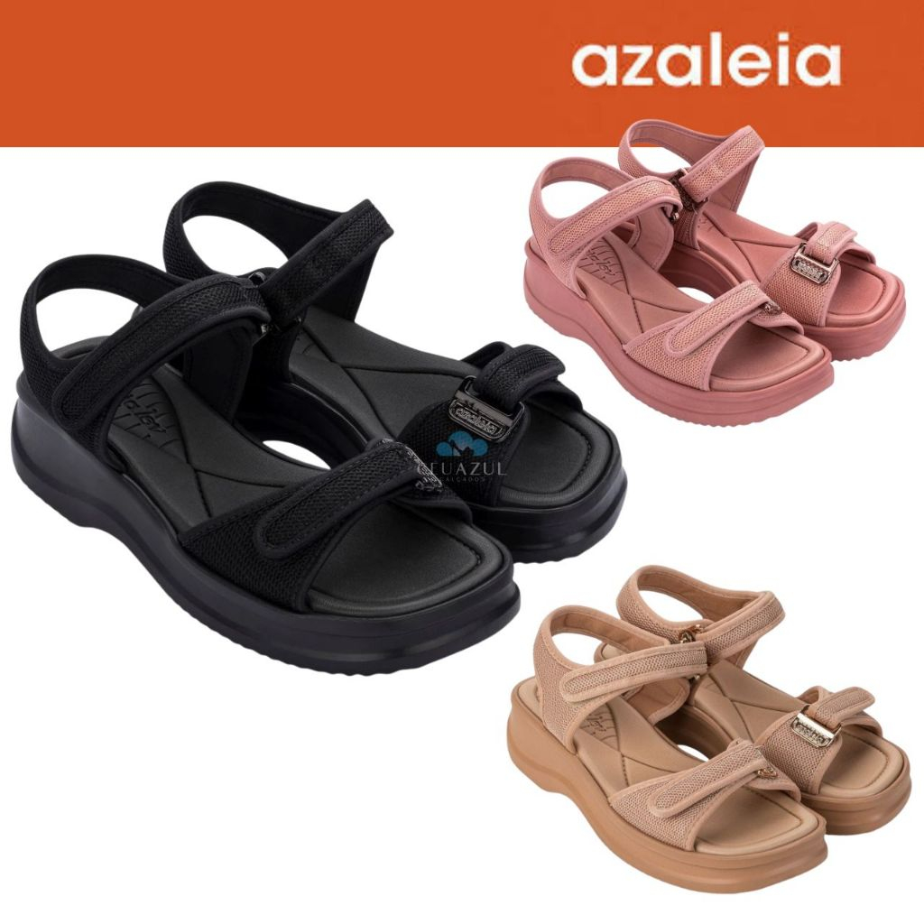 Sandália Papete Feminina Azaleia Vera Velcro Ortopédica Conforto