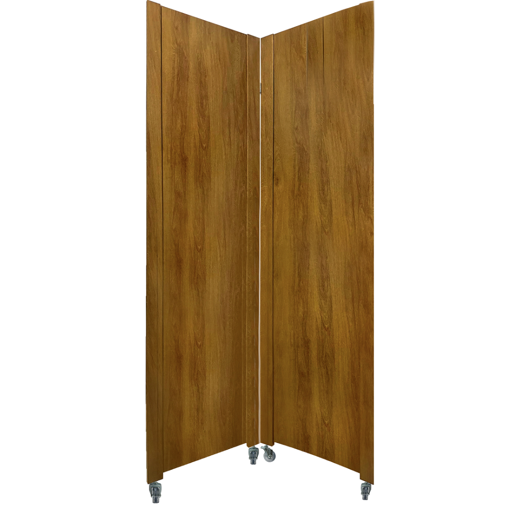 2 Biombo Madeirado Inteiro Com Rodinha Divisória Ambiente Folha Painel Divisor Separador Sanfonado Madeira Mdf Rodízio