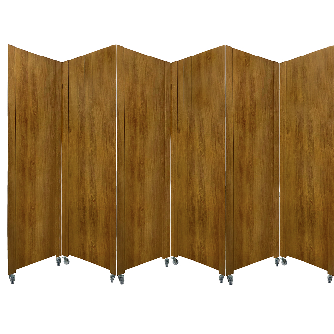 6 Biombo Madeirado Inteiro Com Rodinha Divisor De Ambiente Sanfonado Folha Madeira Mdf Painel Separador Rodízio
