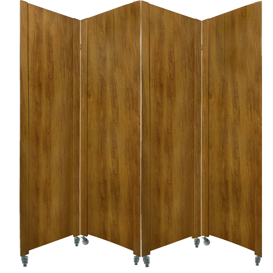 4 Biombo Madeirado Inteiro Com Rodinha divisor De Ambiente Sanfonado Painel Separador Folha Madeira Mdf Rodízio