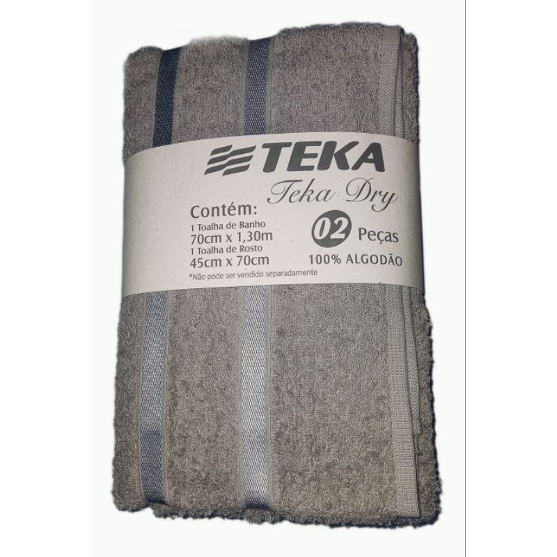 JOGO DE TOALHAS 2 PEÇAS TEKA DRY (1 ROSTO+1 BANHO) em Oferta na Shopee