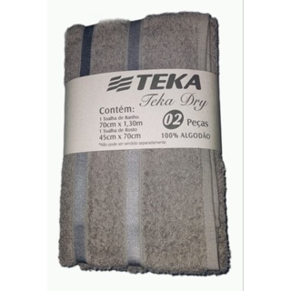 JOGO DE TOALHAS 2 PEÇAS TEKA DRY (1 ROSTO+1 BANHO) em Oferta na Shopee