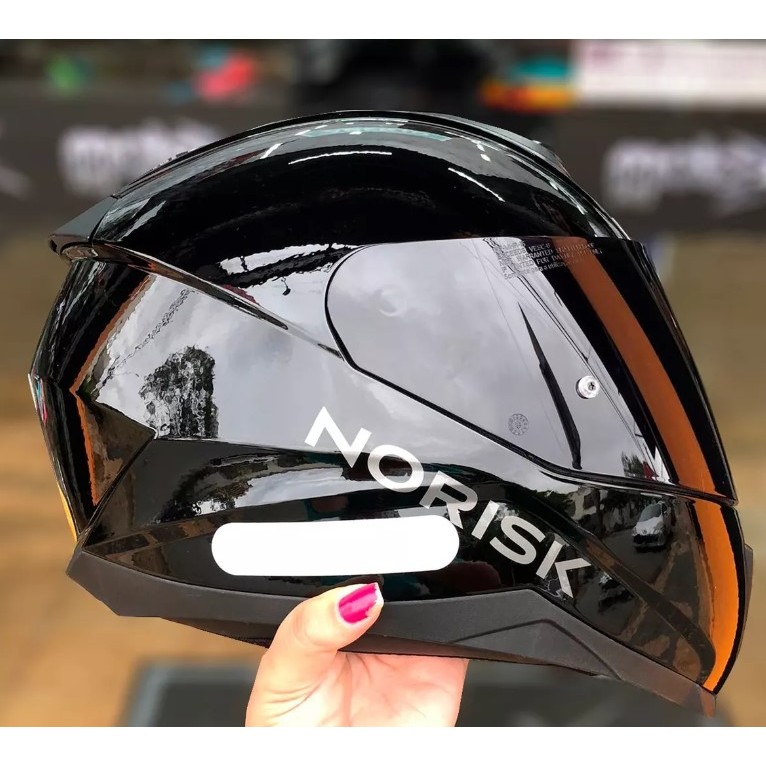 CAPACETE NORISK RAZOR FECHADO MOTO MONOCOLOR PRETO BRILHO CLASSIC ORIGINAL FEMININO MASCULINO TOP