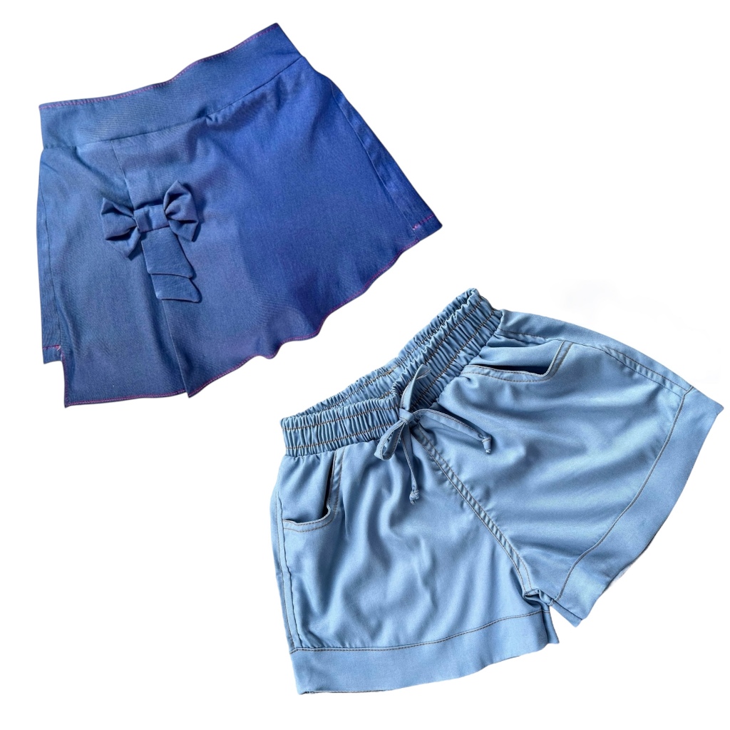 Kit com Short Saia Jeans e Short Jeans