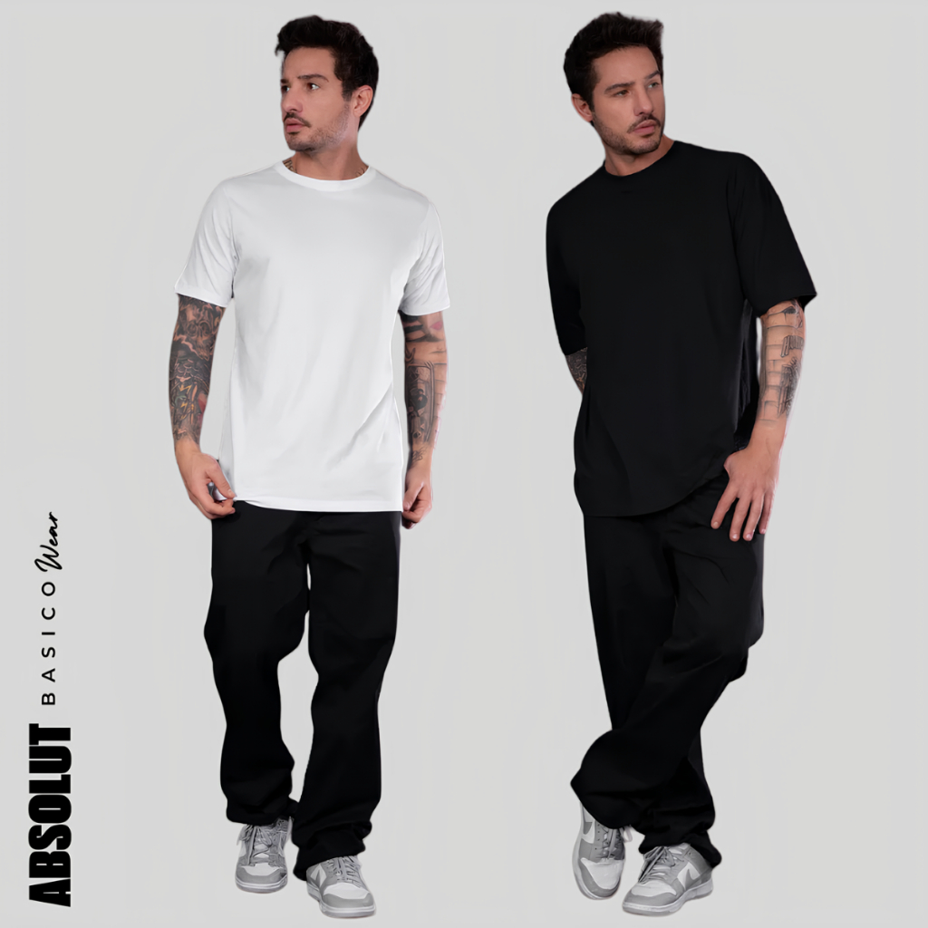 Camiseta Oversized Básica Streetwear Masculina Camisa Masculina Lisa Conforto Dia a Dia Algodão