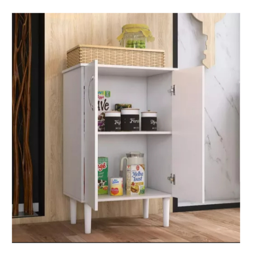 Armário de Cozinha 2 Portas Multiuso Branco 76x60cm